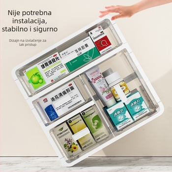 Xingyou Kućna kutija za lijekove sa ladicama, višeslojna, velika kapaciteta