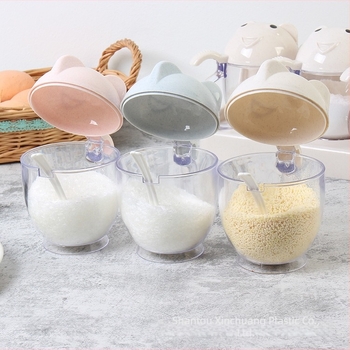 Set posuda i bočica za začine s dizajnom crtane pšenice, nordijski stil, slatke japanske plastične posude za kuhinju