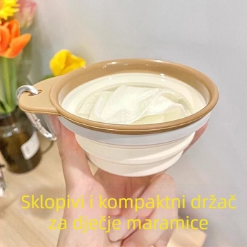 Prijenosna sklopiva posuda za pranje bebinog dupeta na putovanjima; mala posuda za čišćenje bebinog dupeta; može se objesiti u torbu majke i ravno stisnuti za skladištenje.
