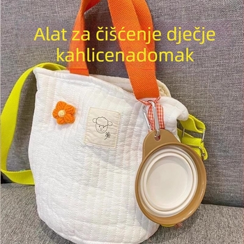 Prijenosna sklopiva posuda za pranje bebinog dupeta na putovanjima; mala posuda za čišćenje bebinog dupeta; može se objesiti u torbu majke i ravno stisnuti za skladištenje.