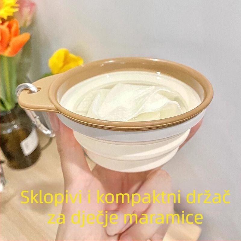 Prijenosna sklopiva posuda za pranje bebinog dupeta na putovanjima; mala posuda za čišćenje bebinog dupeta; može se objesiti u torbu majke i ravno stisnuti za skladištenje.