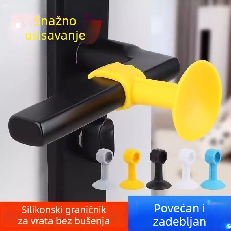 Protivudar vrata bez bušenja, tiha zaštita kvake, zidni silikon apsorber za kupaonicu