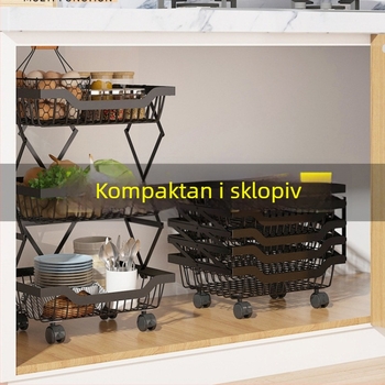 Sklopivi višeslojni kutni okretni stalak za voće, povrće i začine