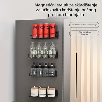 Magnetski držač za začine, zidni, bez bušenja, metalna polica za pohranu