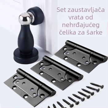 Crni nehrđajući čelični zidni stopper za vrata s magnetom, zaštita od udara za kupaonku