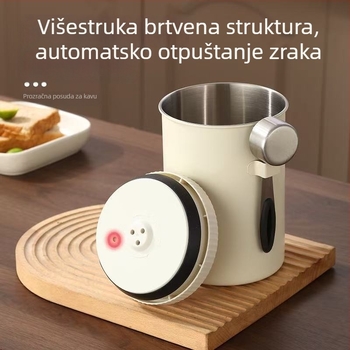 304 nehrđajući čelik spremnik za zrna kave s mjernom žličicom i ventilom za oslobađanje zraka, zatvoren spremnik za čuvanje kave i orašastih plodova