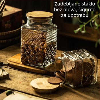 Staklena posuda s poklopcem za čuvanje žitarica, kave u prahu i slatkiša