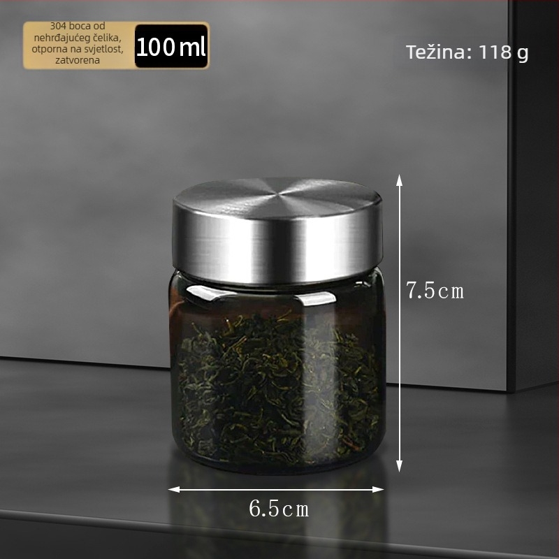 Staklena boca od borosilikatnog stakla, otporna na svjetlost, za para i kuhanje na paru, hermetički zatvarač, kućna upotreba, prehrambena kvaliteta, do 300 ml