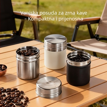 Spremnik od nehrđajućeg čelika 304 za zrna kave, čaj, začine i žitarice – kompaktno, prijenosno skladištenje