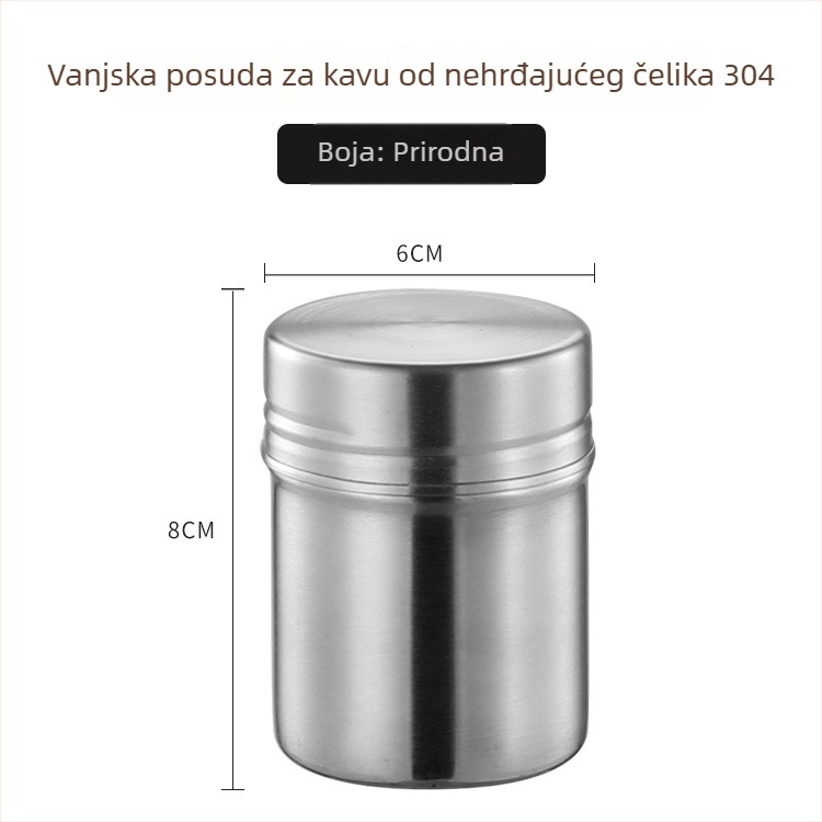 Spremnik od nehrđajućeg čelika 304 za zrna kave, čaj, začine i žitarice – kompaktno, prijenosno skladištenje