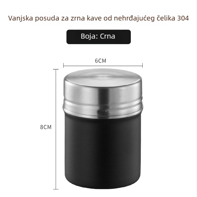 Spremnik od nehrđajućeg čelika 304 za zrna kave, čaj, začine i žitarice – kompaktno, prijenosno skladištenje