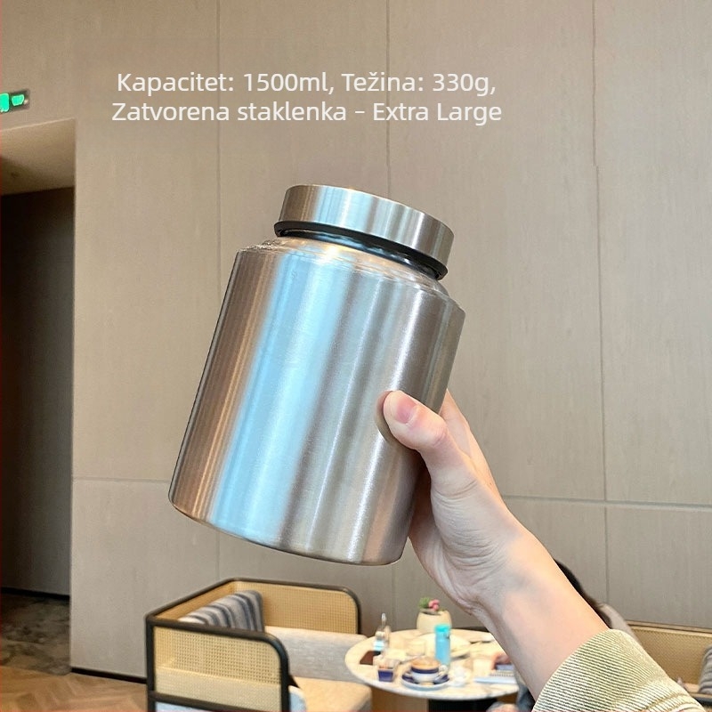 304 nehrđajući čelik, otporan na vlagu, s prozirnim zatvaračem poklopca, velika kapaciteta za čaj, zrna kave i žitarice