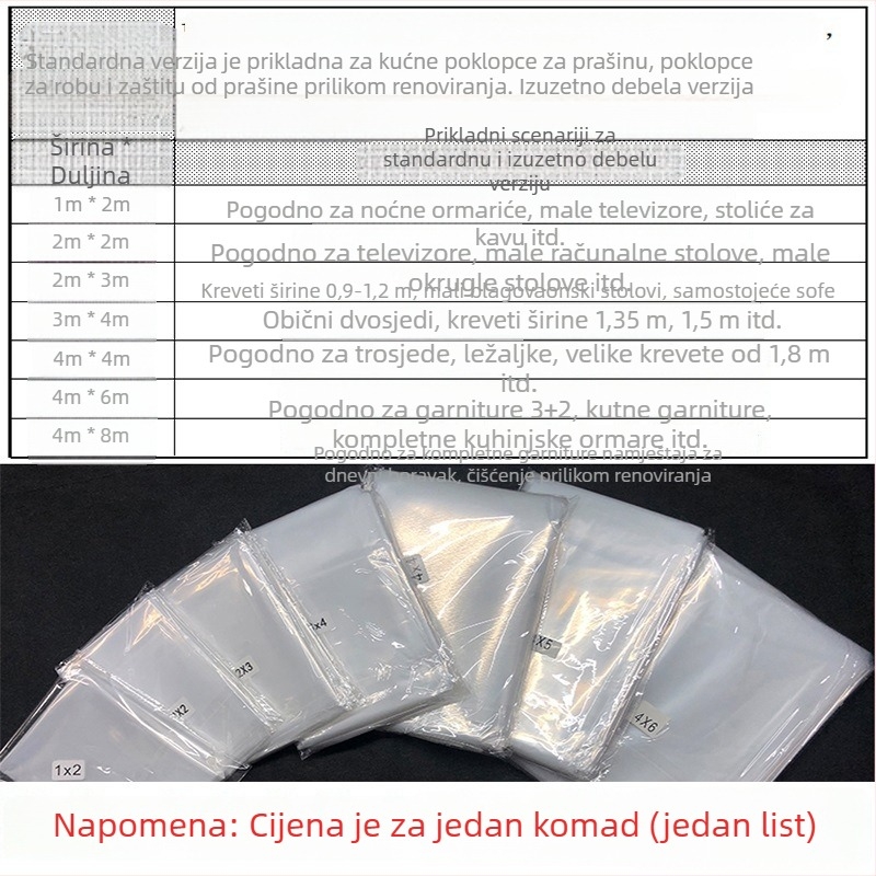 Zaštitna navlaka protiv prašine za namještaj, krevet i kauč – vodootporna plastična zaštitna folija