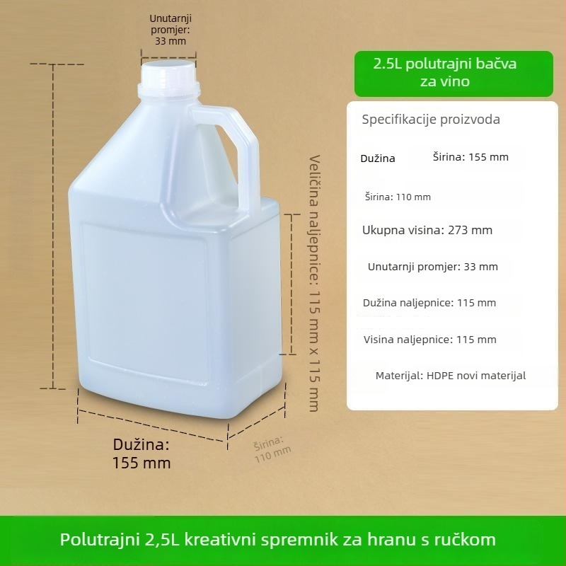 Plastična boca za voćnu pulpu, sok, mliječni džem, napitke, kuhinjska ambalaža, posuda za podjelu hrane