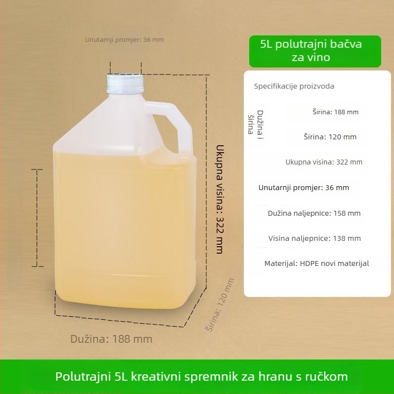 Plastična boca za voćnu pulpu, sok, mliječni džem, napitke, kuhinjska ambalaža, posuda za podjelu hrane