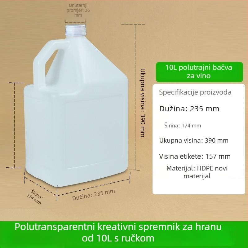Plastična boca za voćnu pulpu, sok, mliječni džem, napitke, kuhinjska ambalaža, posuda za podjelu hrane