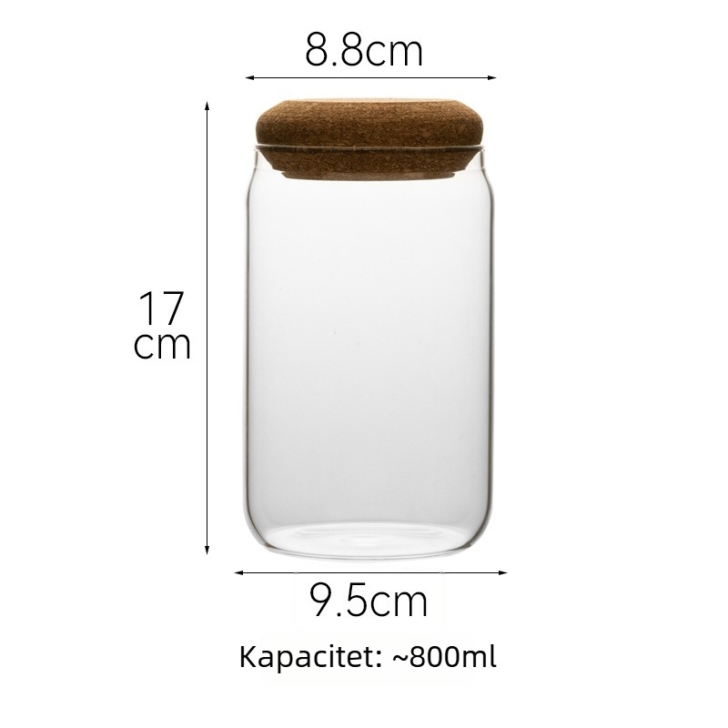 Premium minimalističko prozirno stakleno spremište za pohranu, okruglo za grickalice i čaj, zatvoreni spremnik za zrna kave