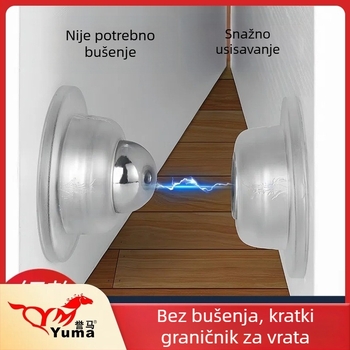 Magnetski zaustavljač vrata, bez bušenja, silikon prislanjanje, za kupaonicu i WC, kompaktni model, tih dizajn