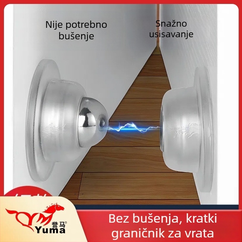 Magnetski zaustavljač vrata, bez bušenja, silikon prislanjanje, za kupaonicu i WC, kompaktni model, tih dizajn