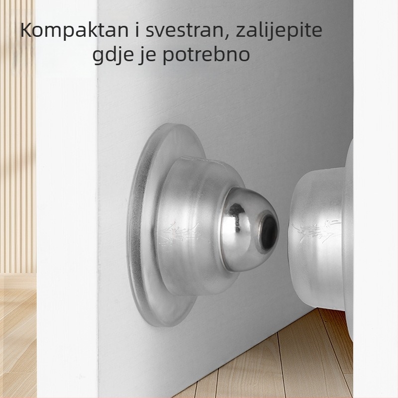 Magnetski zaustavljač vrata, bez bušenja, silikon prislanjanje, za kupaonicu i WC, kompaktni model, tih dizajn