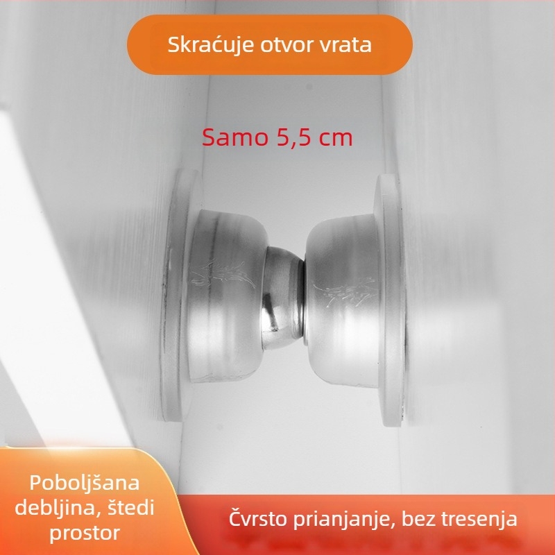 Magnetski zaustavljač vrata, bez bušenja, silikon prislanjanje, za kupaonicu i WC, kompaktni model, tih dizajn