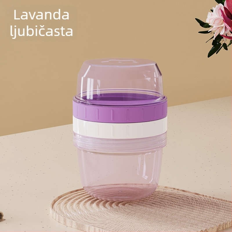 Okrugla posuda za pohranu hrane za bebe i užine, dvostruka sloj s poklopom, plastična kuhinjska posuda za hranu