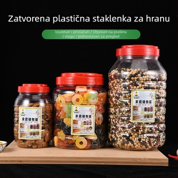 PET posuda s širokim vratom i poklopcem, prozirna posuda za hranu za med, orahe, žitarice i suho voće