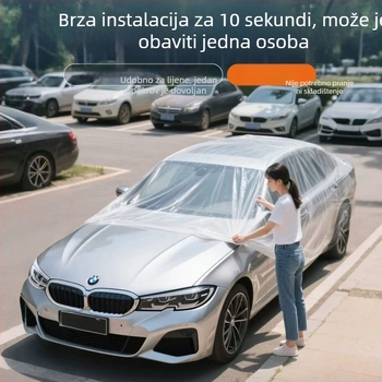 Jednokratna zaštitna navlaka za automobil s vrpcom, vodootporna, otporna na prljavštinu, ptičji izmet i lišće, debeli zaštitni film protiv prašine