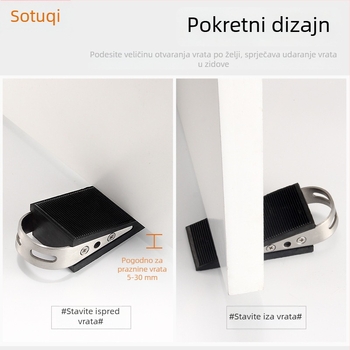 Stopper za vrata od silikona, veliki klin, montiran na pod, zaštita od udara za kućnu upotrebu