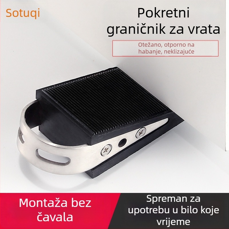 Stopper za vrata od silikona, veliki klin, montiran na pod, zaštita od udara za kućnu upotrebu