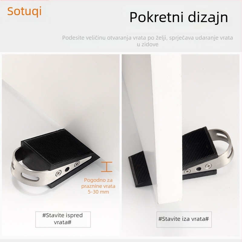 Stopper za vrata od silikona, veliki klin, montiran na pod, zaštita od udara za kućnu upotrebu