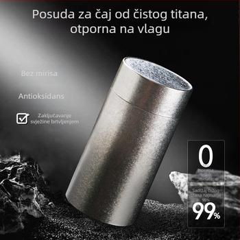 Kutija za čaj od čistog titana, mala prijenosna zatvorena posuda za čaj