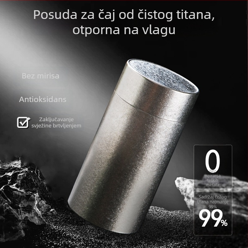 Kutija za čaj od čistog titana, mala prijenosna zatvorena posuda za čaj