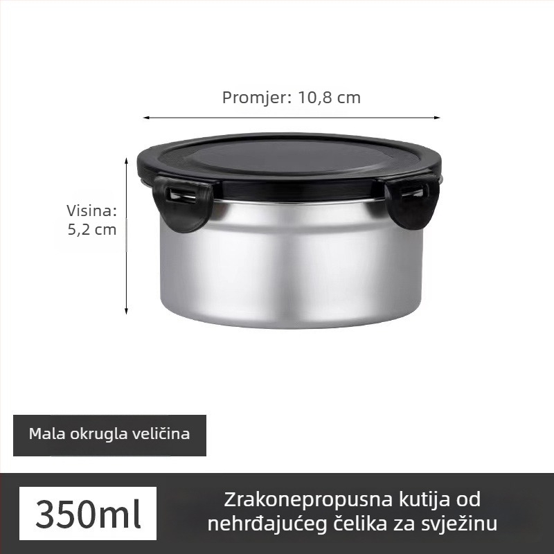 Okrugla izolirana kutija za ručak od nehrđajućeg čelika 304 s poklopcem