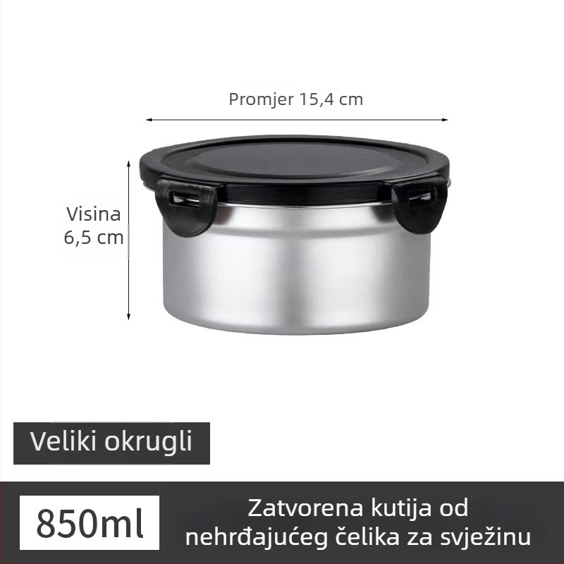 Okrugla izolirana kutija za ručak od nehrđajućeg čelika 304 s poklopcem