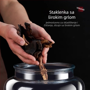 Staklena posuda za skladištenje korice mandarine, zapečaćena posuda za hranu, čajni kanistar