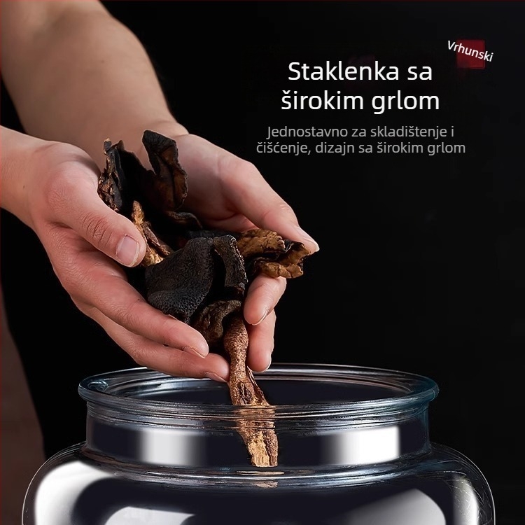 Staklena posuda za skladištenje korice mandarine, zapečaćena posuda za hranu, čajni kanistar