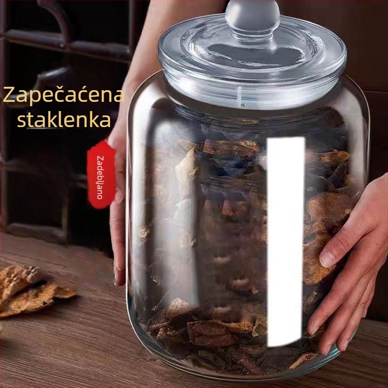 Staklena posuda za skladištenje korice mandarine, zapečaćena posuda za hranu, čajni kanistar
