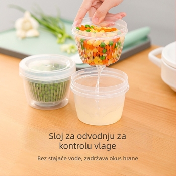 Dvostruki odvodni spremnik za voće i povrće sa odvodom, za luk, đumbir i češnjak