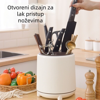 Okretni držač noževa i organizator kuhinjskog pribora za radnu ploču – višenamjenski stalak za nože i pribor