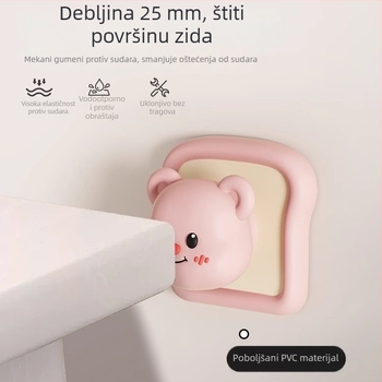 Cream Bear Crtani Držač za Vrata – Tiši Jastučić Protiv Sudara Vrata, PVC, Zidna Montaža