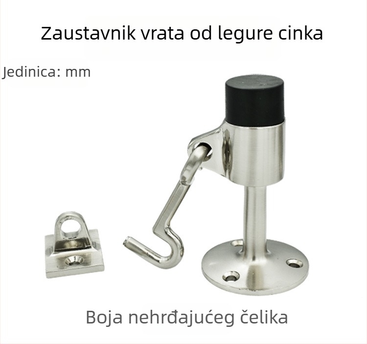 Cinkova legura, otporan na vjetar gornji držač vrata za vanjska vrata i staklena vrata, zaštita od udara i lokator vrata