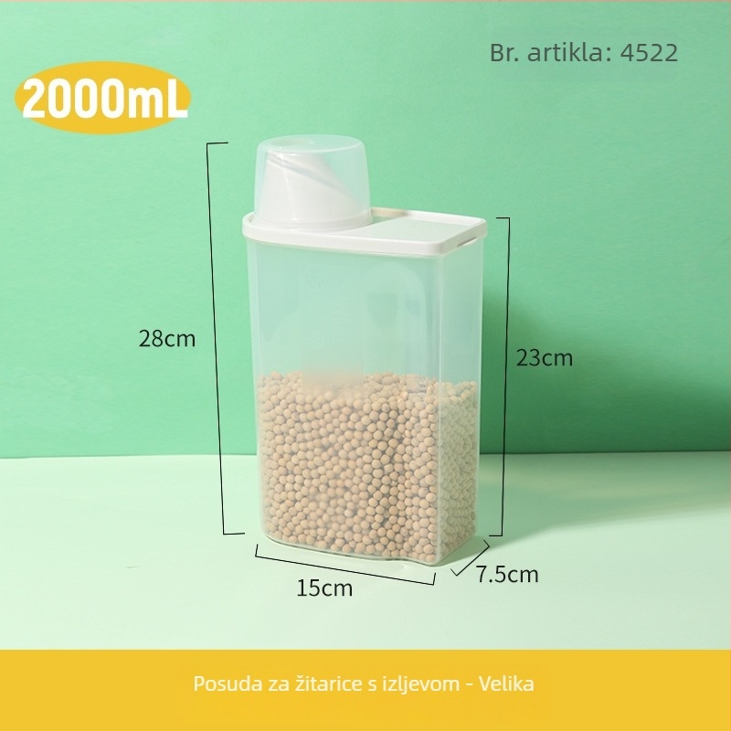 Japanski stil spremnik za žitarice, okrugli PP spremnik, 800–1000 ml, čvrsti poklopac