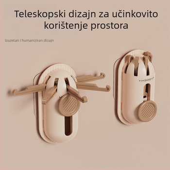 Bez bušenja: petokraki izvučni vješak za vrata kuhinje i kupaonice, samoljepljiva vješalica za kućnu upotrebu, višefunkcionalni zidni organizator za pohranu