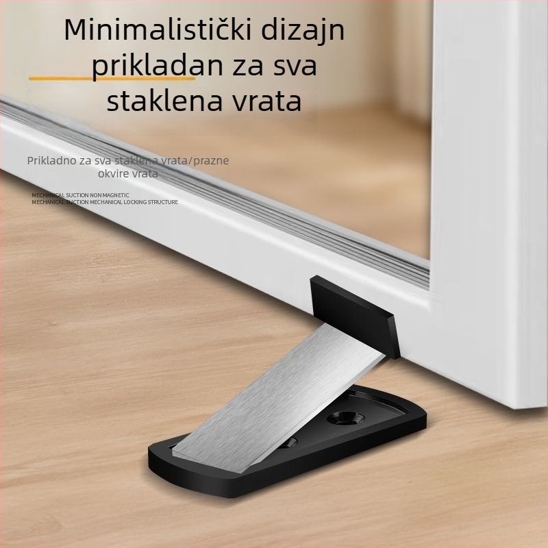 Stakleni magnetski zatvarač za vrata, nevidljiva montaža na pod, novi model s otvorima, otporan na udarce, uski okvir, za spavaću sobu i kupaonu