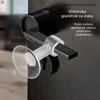 Silikonski zaštitnik kvake vrata s usisnom čašicom – protiv sudara, tih, za kupaonicu i prozore