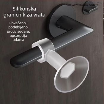 Silikonski zaštitnik kvake vrata s usisnom čašicom – protiv sudara, tih, za kupaonicu i prozore