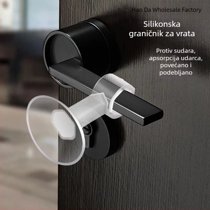 Silikonski zaštitnik kvake vrata s usisnom čašicom – protiv sudara, tih, za kupaonicu i prozore
