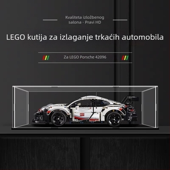 Prozirna akrilna kutija za izlaganje bez ljepila, 42096, za LEGO Porsche 911 RSR model, zaštita od prašine