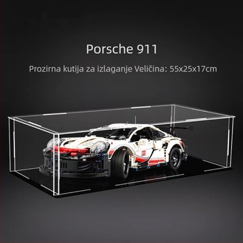 Prozirna akrilna kutija za izlaganje bez ljepila, 42096, za LEGO Porsche 911 RSR model, zaštita od prašine